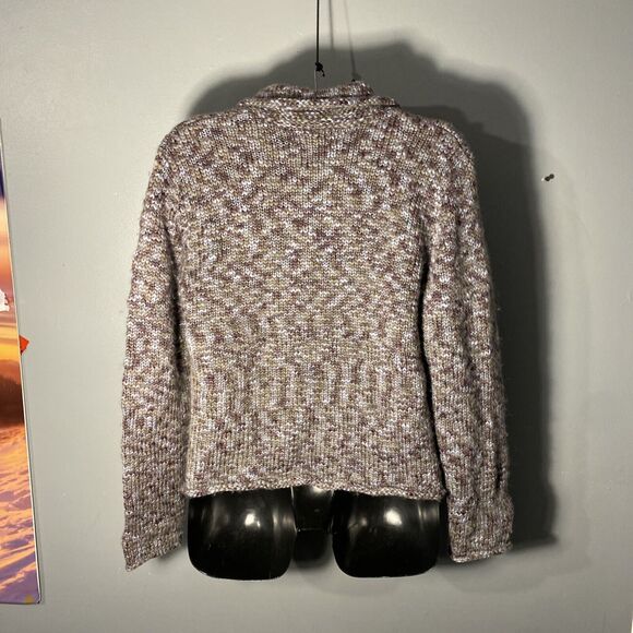 Woolrich Wool Zipper Crop Cardigan Womens Medium Purple Variegated Muti Color - Picture 3 of 4